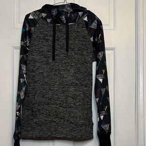 Empyre Black and Gray Patterned Cowl Neck Sweater